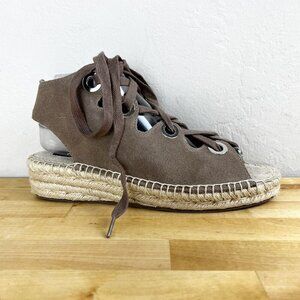 Steven‎ Steve Madden Gladiator Espadrilles Ibina Beige Wedge Sandals Size 8.5
